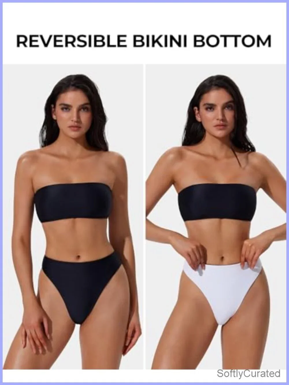 Women Sexy High Waisted Bikini Set Cheeky 2 Piece Bandeau Bathing Suit